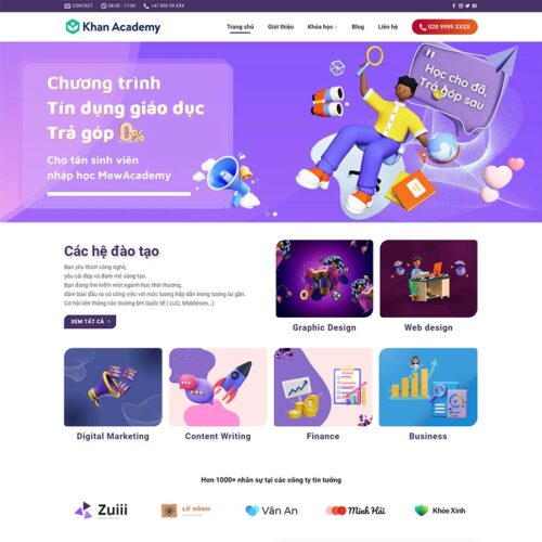 Mẫu thiết kế web bán khóa học