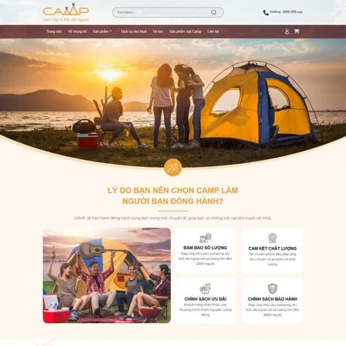 Mẫu thiết kế website camping