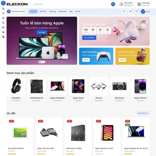 Mẫu thiết kế website bán hàng công nghệ