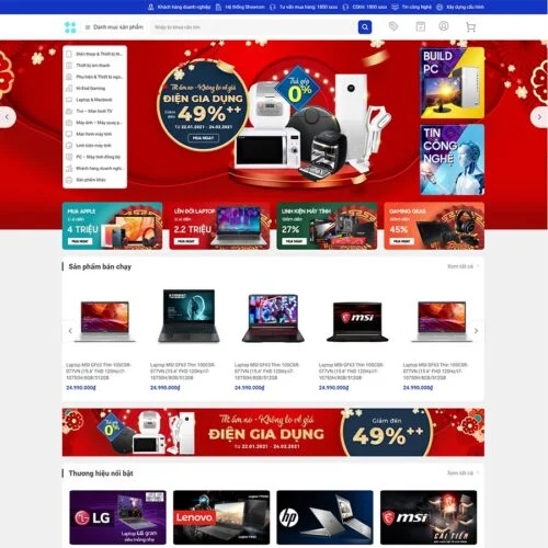 Mẫu thiết kế web bán máy tính