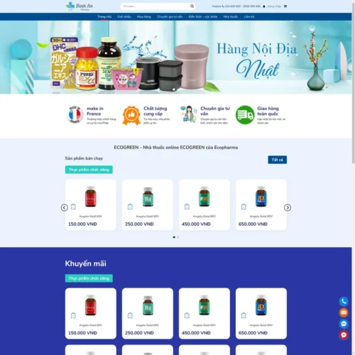 Mẫu thiết kế website bán hàng dược phẩm